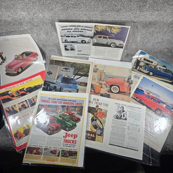 Vintage Car Ads Collectible Ephemera Automotive History Lot - 1950s 1960s